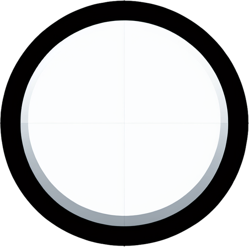 White circle with black outline..
Single Game Texture. In-Game asset. 2d. Blank background. High contrast. No shadows.