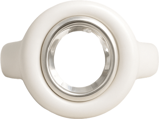 White ring with transparent middle. Front view