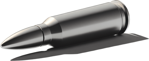 a bullet.
Single Game Texture. In-Game asset. 2d. Blank background. High contrast. No shadows.