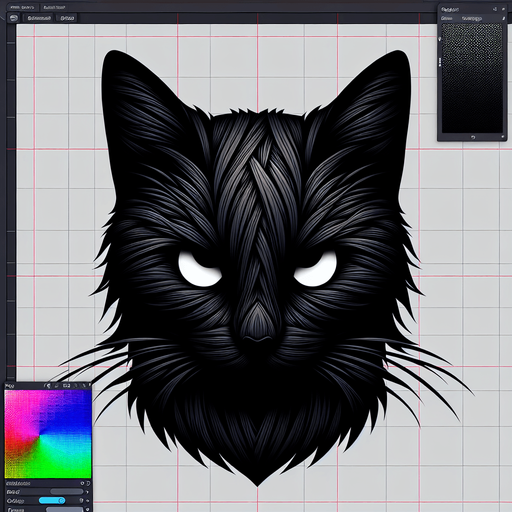 2d siyah bir kedi olmalı.
Single Game Texture.  In-Game asset.  2d.  Blank background.  High contrast.  No shadows