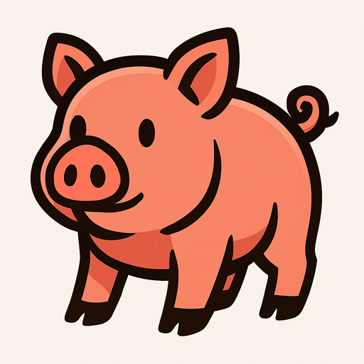 pig.
In-Game asset.  2d.  High contrast.  No shadows