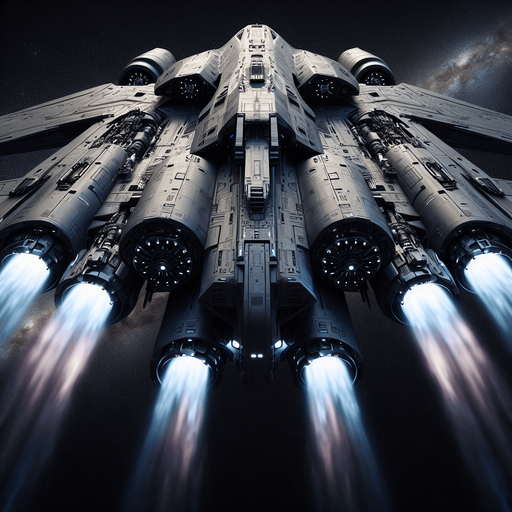 futuristic war space craft..
Full front bottom view