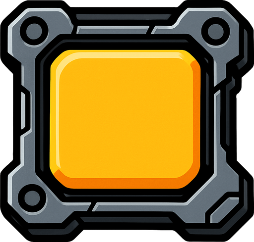 boton con contorno mecanico.
In-Game asset.  2d.  High contrast.  No shadows