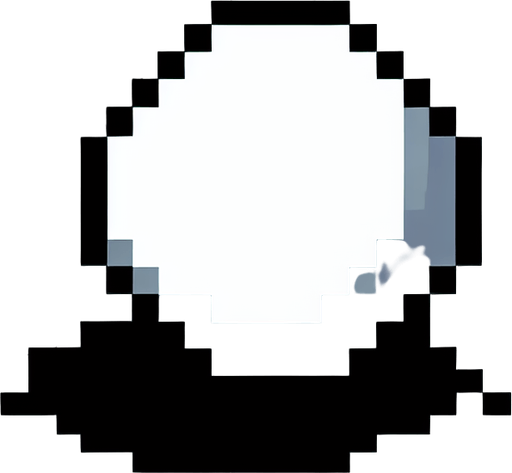 A white bubble with a black outline. Pixel art..
Single Game Texture.  In-Game asset.  2d.  Blank background.  High contrast.  No shadows