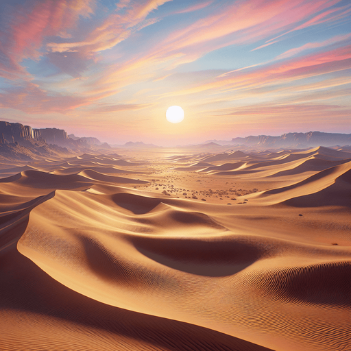 desert landscape centered. NO sun..
video game style