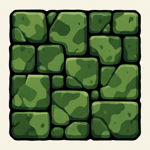 stone, cell for wall. color green camouflage
In-Game asset.  2d.  High contrast.  No shadows