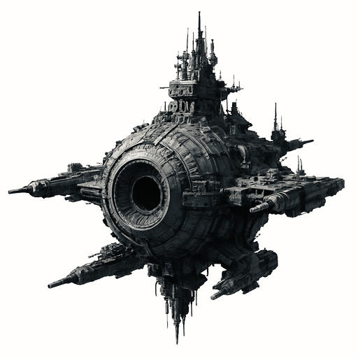 Uzay savaş istasyonu - Gerçekçi.
In-Game asset.  High contrast.  No shadows