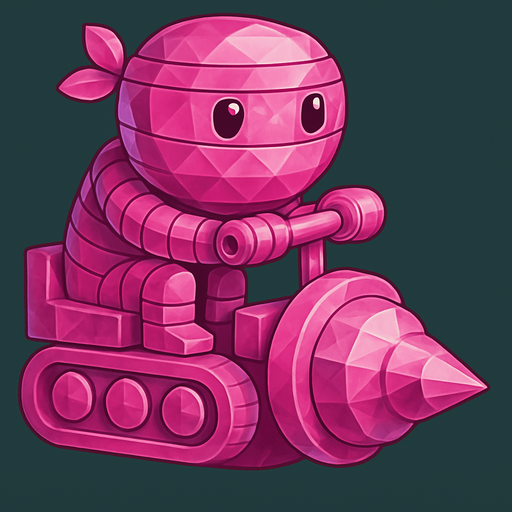 Same ninja character, with crystal pink color