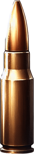 a bullet.
Single Game Texture. In-Game asset. 2d. Blank background. High contrast. No shadows.