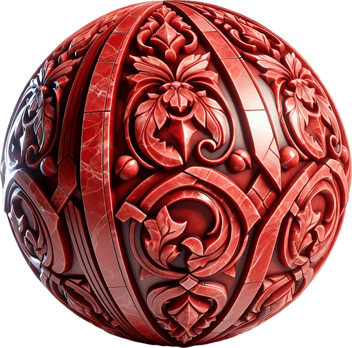 red marble.
Single Game Texture. In-Game asset. 2d. Blank background. High contrast. No shadows.