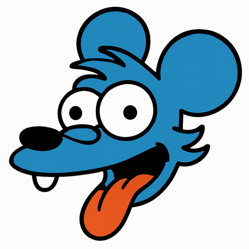 Itchy's head.
In-Game asset.  2d.  High contrast.  No shadows. Simpsons
