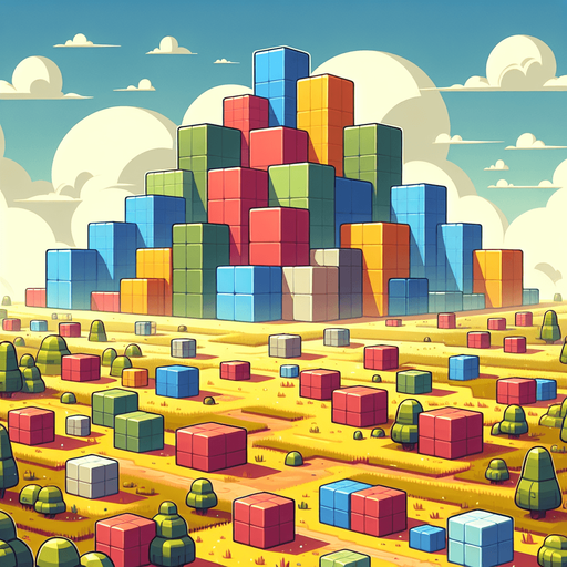 background image 2732 high x 2048 wide. high contrast, light cartoon image of colored stacked cubes. out in open fields. Single Game Texture. In-Game asset. 3d. High contrast. No shadows.
Single Game Texture. In-Game asset. 2d. Blank background. High contrast. No shadows.