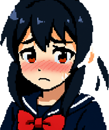 Make her blush and put on a shy expression