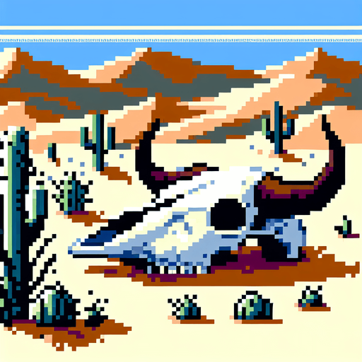 desert buffalo skull.
video game sprite