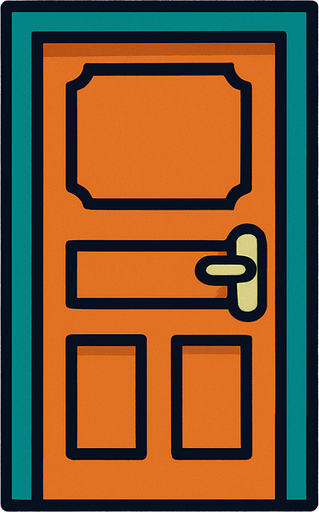 The door.
In-Game asset.  2d.  High contrast.  No shadows