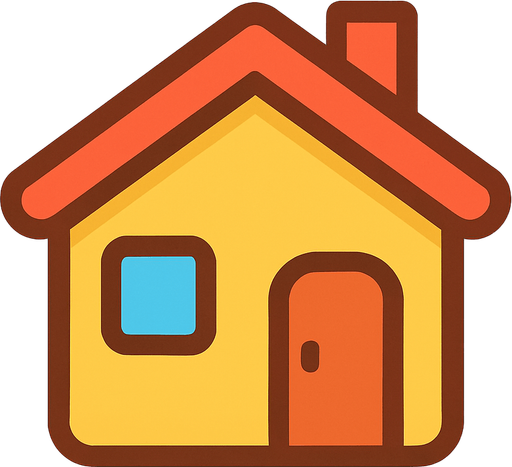 a single simple kawaii house without outlines and no face, for a non-distracting game background.
In-Game asset.  2d.  High contrast.  No shadows