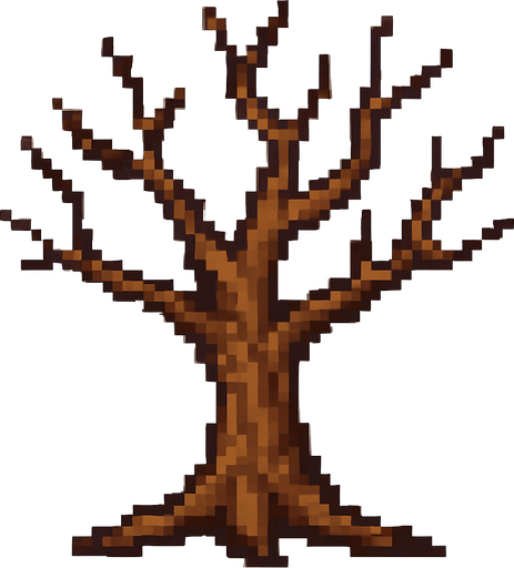kurumuş ağaç ekle pixel şeklinde.
In-Game asset.  2d.  High contrast.  No shadows