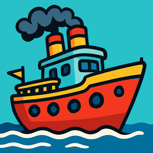 Really good maritime-ship for runner game.
In-Game asset.  2d.  High contrast.  No shadows