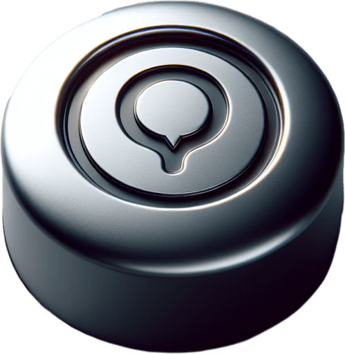 Punch button with an icon. 
Top view