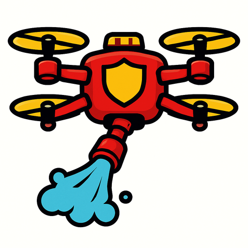 fire fighter drone.
In-Game asset.  2d.  High contrast.  No shadows