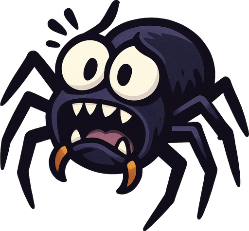 araña miedo.
In-Game asset.  2d.  High contrast.  No shadows