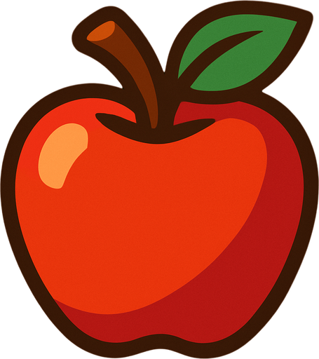 apple.
In-Game asset.  2d.  High contrast.  No shadows
