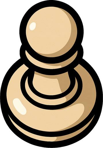 Chess pawn View from above.
In-Game asset.  2d.  High contrast.  No shadows