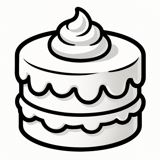 white Cake.
In-Game asset.  2d.  High contrast.  No shadows