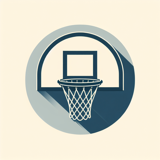 basketball hoop.
Single Game Texture. In-Game asset. 2d. Blank background. High contrast. No shadows.