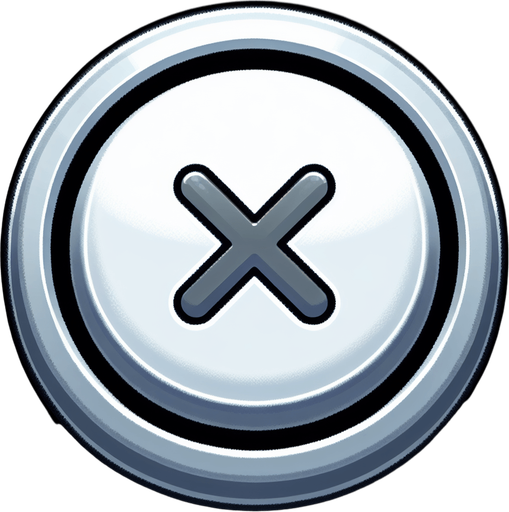 close button.
Single Game Texture.  In-Game asset.  2d.  Blank background.  High contrast.  No shadows