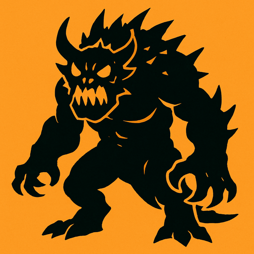 Big monster.
In-Game asset.  2d.  High contrast.  No shadows