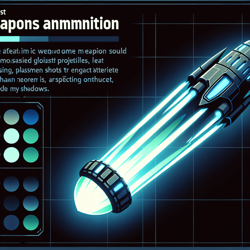 Bullets should have a sleek, futuristic design, such as glowing projectiles, plasma shots, or energy beams.
Use bright, contrasting colors (e.g., blue or green) to differentiate them from alien attacks..
Single Game Texture. In-Game asset. 2d. Blank background. High contrast. No shadows.