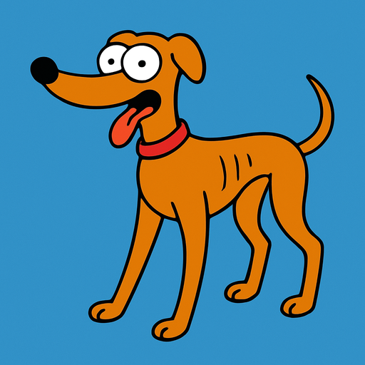 Santa's Little Helper the Simpsons
In-Game asset.  2d.  High contrast.  No shadows