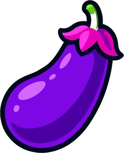 eggplant,purple.
In-Game asset.  2d.  High contrast.  No shadows