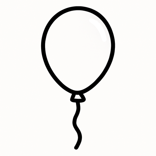 white balloon.
In-Game asset.  2d.  High contrast.  No shadows