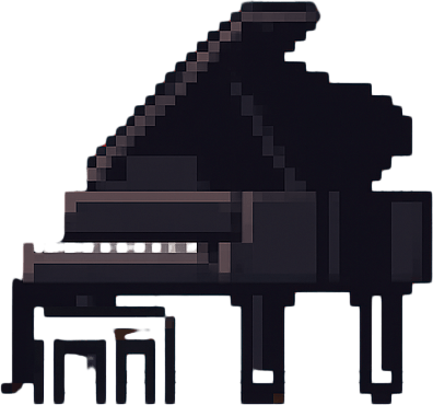 Traditional Concert stage pixel art 2d.
In-Game asset.  2d.  High contrast.  No shadows horizontal