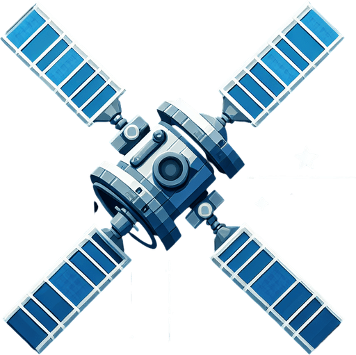 uzay uydusu.
Single Game Texture. In-Game asset. 2d. Blank background. High contrast. No shadows.
