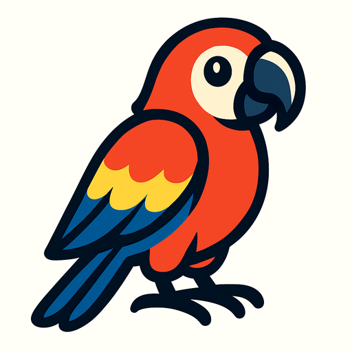 parrot.
In-Game asset.  2d.  High contrast.  No shadows