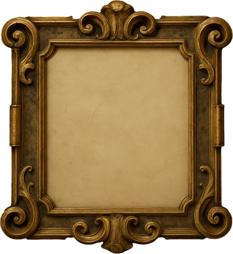 Historical frame with beige interior.
