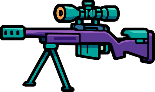 Sniper rifle.
In-Game asset.  2d.  High contrast.  No shadows