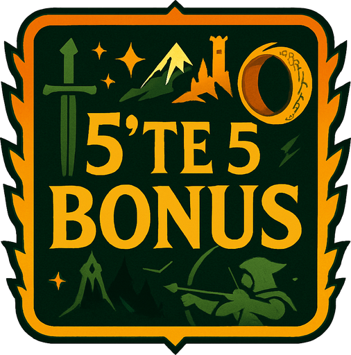 Çerçeve içinde "5'te 5 BONUS" yazsın. LOTR temalı olacak. Dikkat çekici bir popup bu..
In-Game asset.  2d.  High contrast.  No shadows