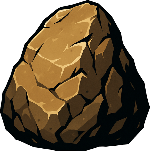 big stone.
In-Game asset.  2d.  High contrast.  No shadows