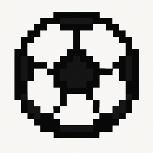 Draw 2d pixel football ball top view.
In-Game asset.  2d.  High contrast.  No shadows