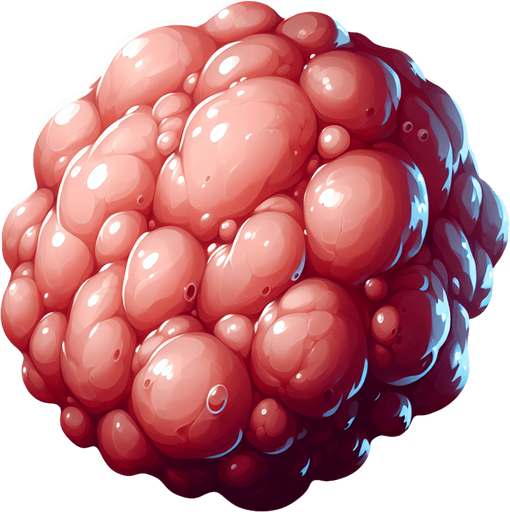 Amorphous gelatinous blob of congealed lard.
Single Game Texture. In-Game asset. 2d. Blank background. High contrast. No shadows.