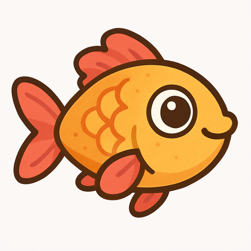 tatlı balık görseli. No background. Transparent background. Blank background. No shadows. 2d. In-Game asset. flat