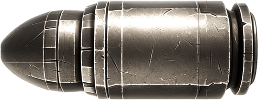 horizontal chinbi gun bullet.
Single Game Texture.  In-Game asset.  2d.  Blank background.  High contrast.  No shadows