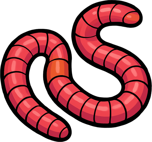 earthworm.
In-Game asset.  2d.  High contrast.  No shadows