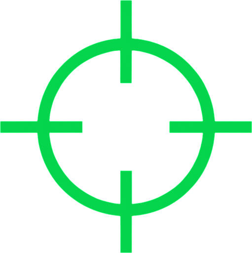 Crosshair.
In-Game asset.  2d.  High contrast.  No shadows