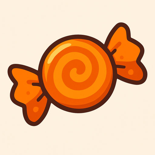 Turuncu şeker.
In-Game asset.  2d.  High contrast.  No shadows