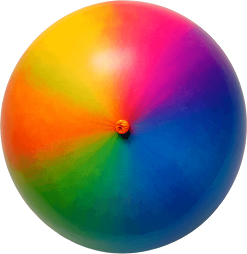 Renkli yuvarlak Balon, üstten görünüm, Gerçekçi, yazısız..
In-Game asset.  High contrast.  No shadows